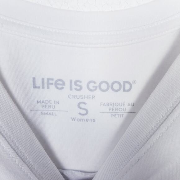 LIFE IS GOOD Crusher T Cropped T-shirt KEEP IT SIMPLE Red White & Blue - Small - Picture 5 of 5
